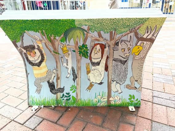 Artwork you can enjoy  as you relax ... this bench called Where the Wild Things Are was created by pupils at Balshaw Lane Community Primary School