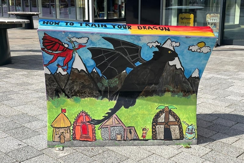 If ever you have a dragon you may need to train it. This bench based on the book is by Sacred Heart Catholic Primary School and can be found outside Reel CInema.