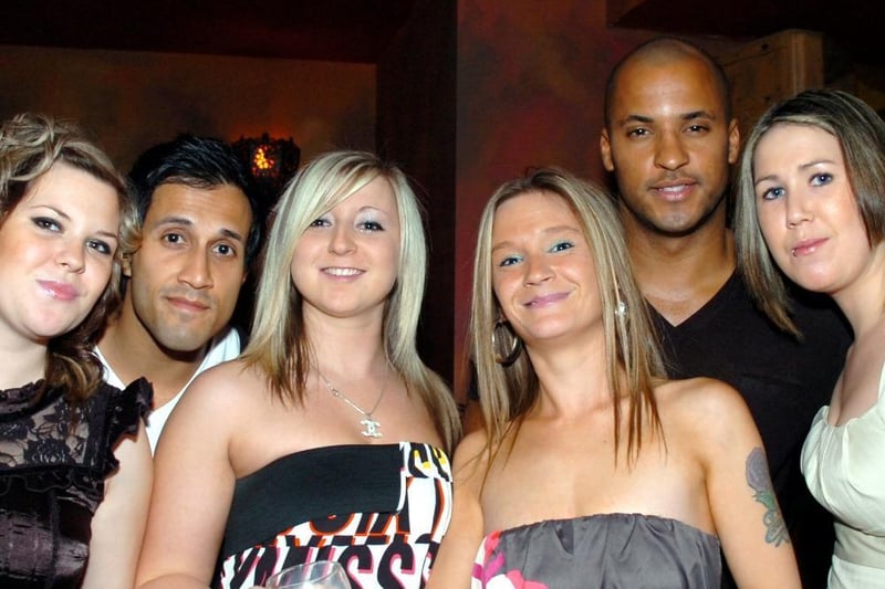 Sophie, Sarah, Sam and Fran with 'Rav' and 'Calvin' from Hollyoaks. Calvin, aka Ricky Whittle, has since appeared in many US films and shows. A long way from a night out in Wakefield!