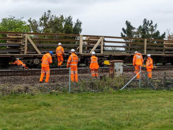 Network Rail workers have been on site since the early hours to inspect the damage caused and establish a plan that removes the derailed train wagons, repairs the damage and gets passenger services back to normal as quickly and safely as possible.