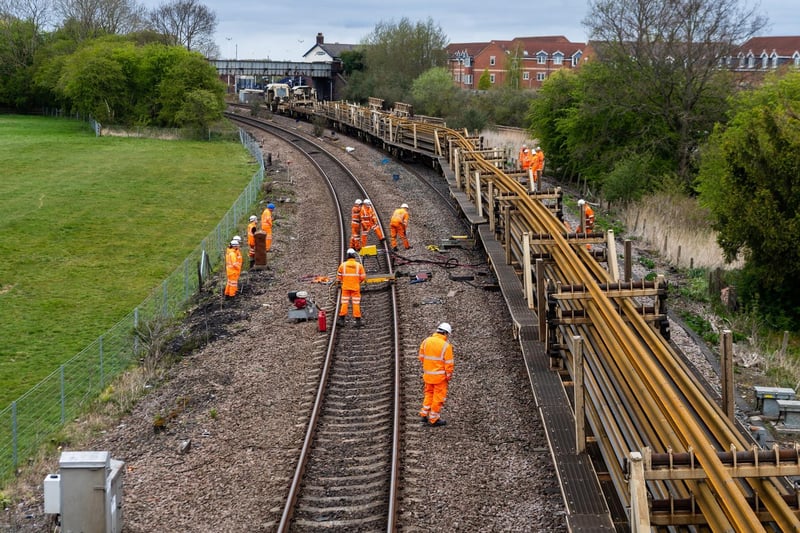 The train was delivering new rail to the area when the incident occurred. Before the train can be removed after a derailment, inspectors from the Rail Accident Investigation Branch will have to examine the scene.