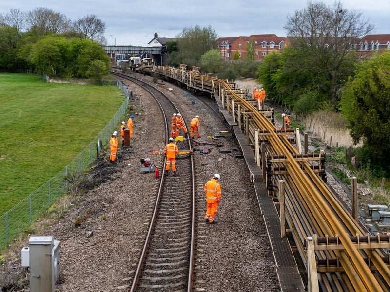 The train was delivering new rail to the area when the incident occurred. Before the train can be removed after a derailment, inspectors from the Rail Accident Investigation Branch will have to examine the scene.