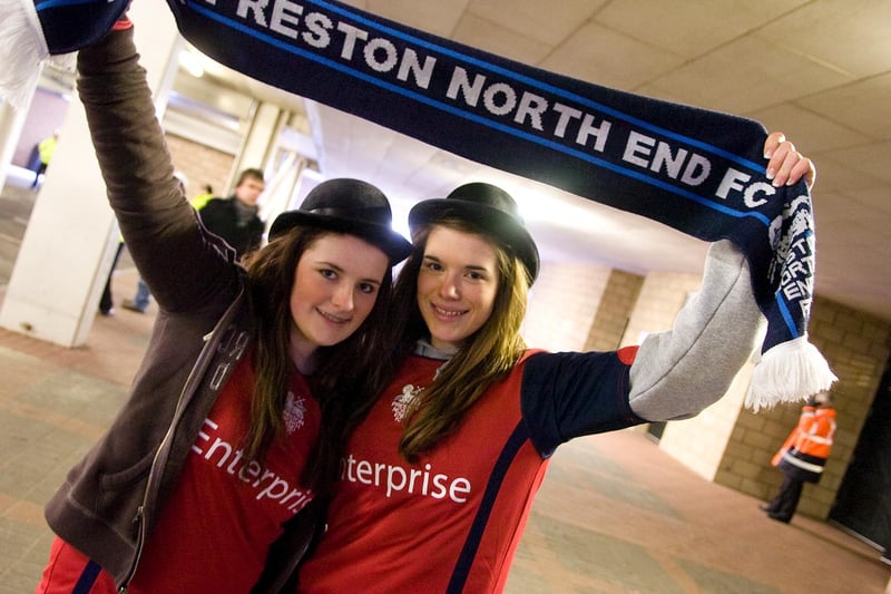 Two PNE supporters on Gentry Day at Newcastle in 2010