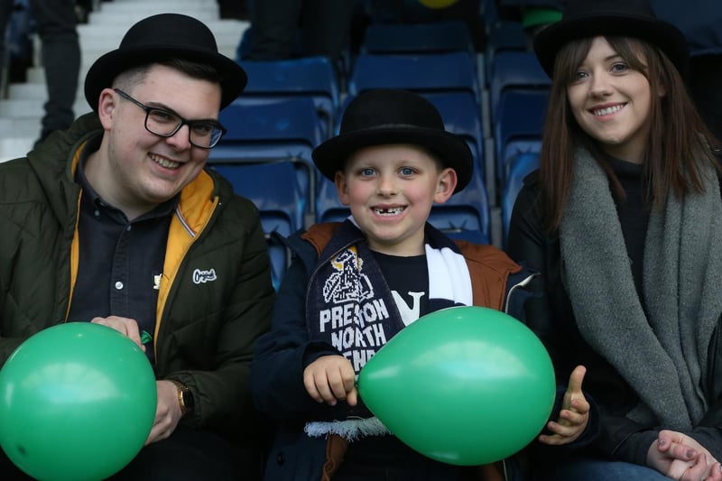 Three PNE fans on Gentry Day at West Bromwich Albion in 2019