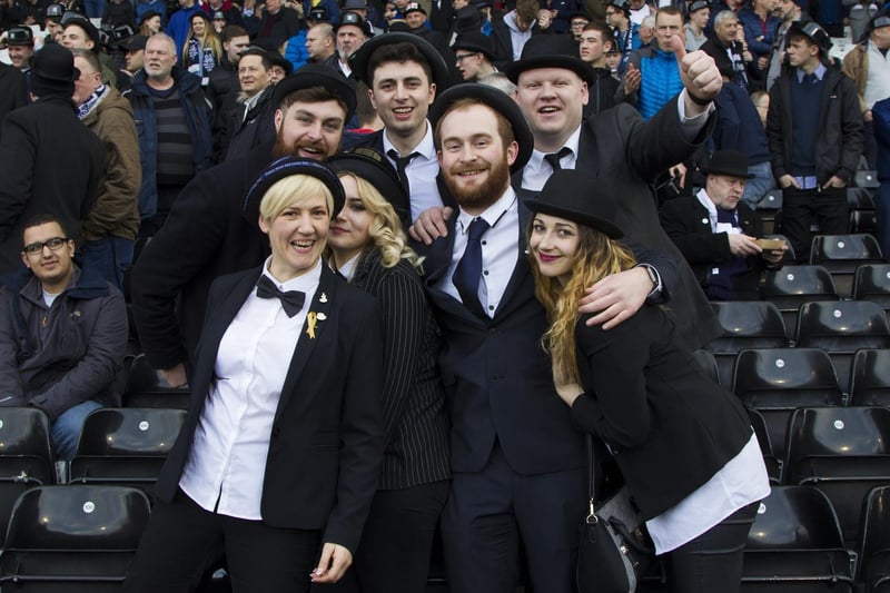 PNE fans dressed to the nines at Fulham in 2017
