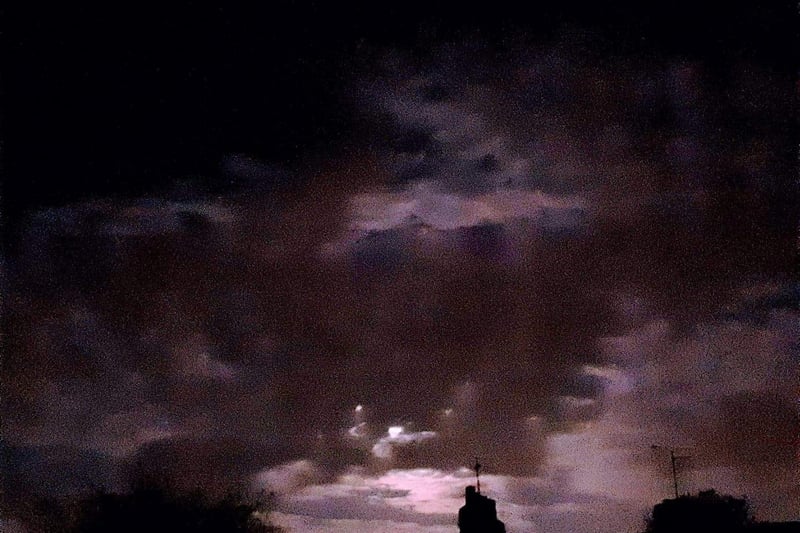 The night sky looked spectacular (and a little spooky) in this snap from Mary Ann Arkley.