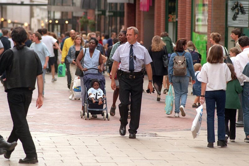 This is Bob Porteus of City Centre Security on patrol in August 1998.