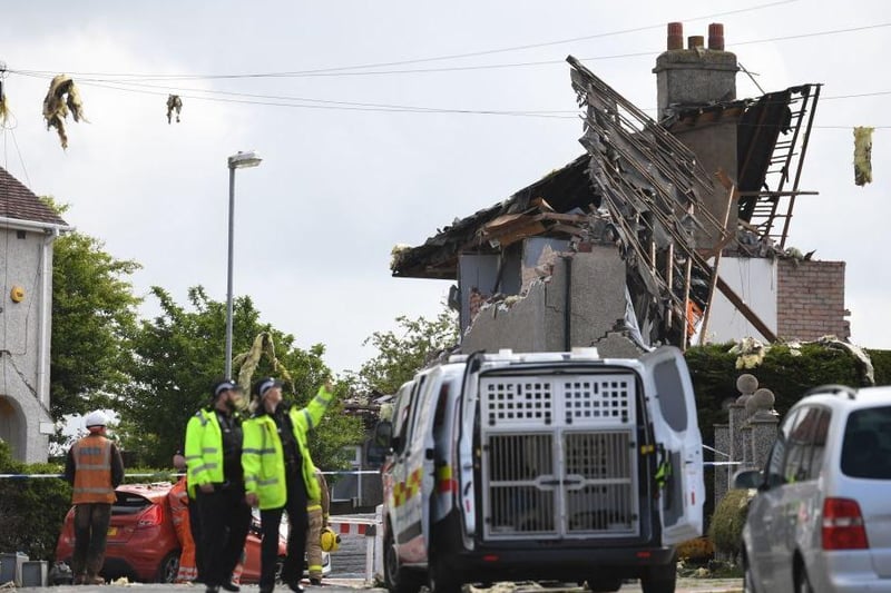 Residents in Heysham described the noise of the blast as “like a bomb going off” with debris that covered nearby streets and fields.