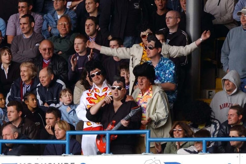 More than 40,000 fans watched the game with some donning fancy dress. These spectators were in party mood.