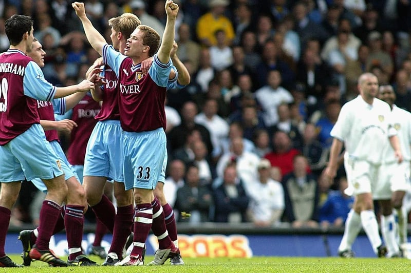 Joey Gudjonsson celebrates with this teammates after lashing in an equaliser for Villa.