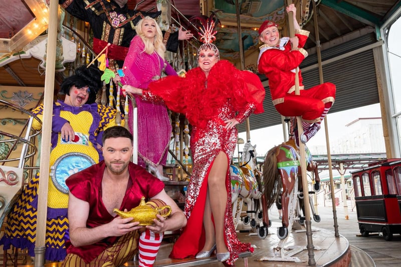 The cast put on a show for the launch of the new adult pantomime which will be presented at the Joe Longthorne Theatre