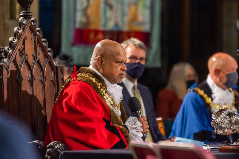 Calderdale Council's Mayor Making ceremony held at Halifax Minster. Pictured The New Mayor of Calderdale Councillor Chris Pillai.