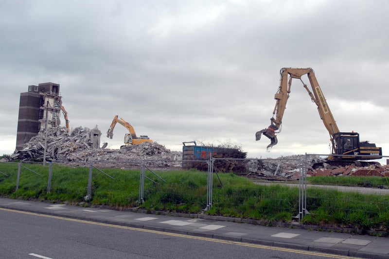Demolition works at the hospital site.