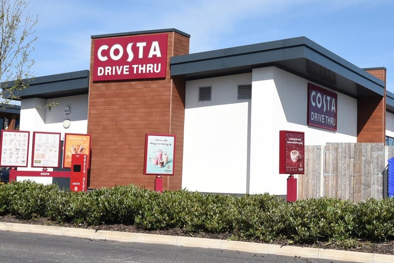 Costa Drive-Thru, Robin Retail Park, Wigan - scored five in food hygiene ratings.