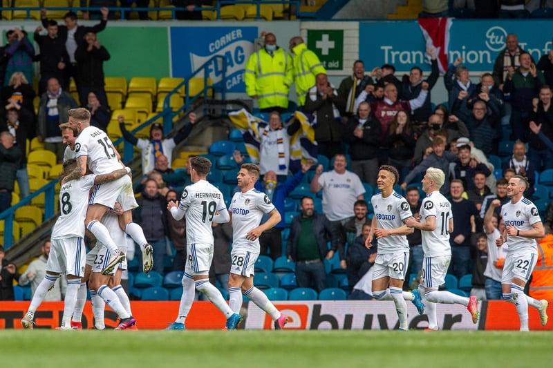 What a shot. Celebrations follow as Kalvin Phillips finds the back of the net with a free-kick at the near-post.