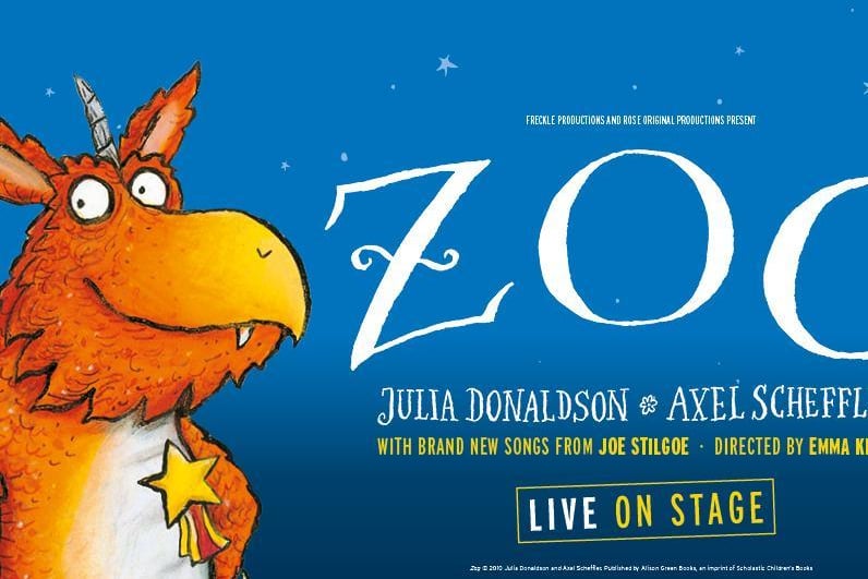 Zog at Leeds Town Hall, May 31. Based on the book by Julia Donaldson and Axel Scheffler, the smash-hit stage adaptation from Freckle Productions features lively songs from Joe Stilgoe and directed by Emma Kilbey.  Julia Donaldson and Axel Scheffler’s much-loved Zog is a magical production for all ages.