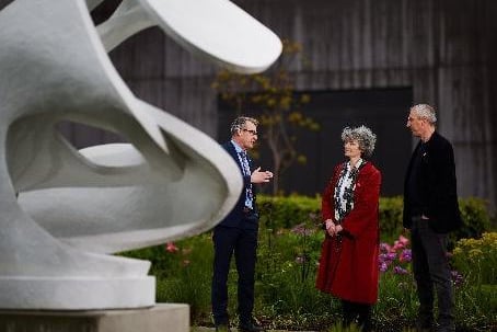 Sophie Bowness, Granddaughter of Barbara Hepworth;  Chief Executive - Andrew Balchin of Wakefield Council; and Simon Wallis, Director of The Hepworth Wakefield