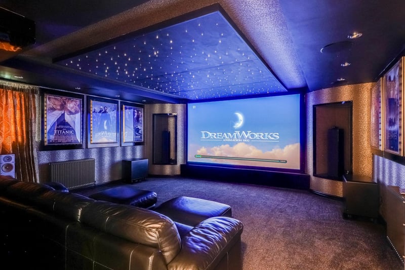 The luxurious home cinema within the property