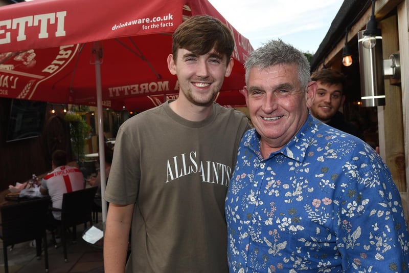 Tony Callaghan, owner of Fifteens@Standish, and a young England fan