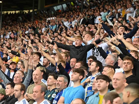 Leeds United fans inside Elland Road on Saturday during the Whites clash with West Ham
