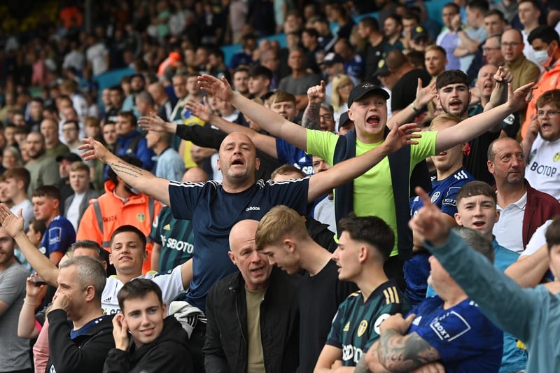 Leeds United fans inside Elland Road on Saturday during the Whites clash with West Ham
