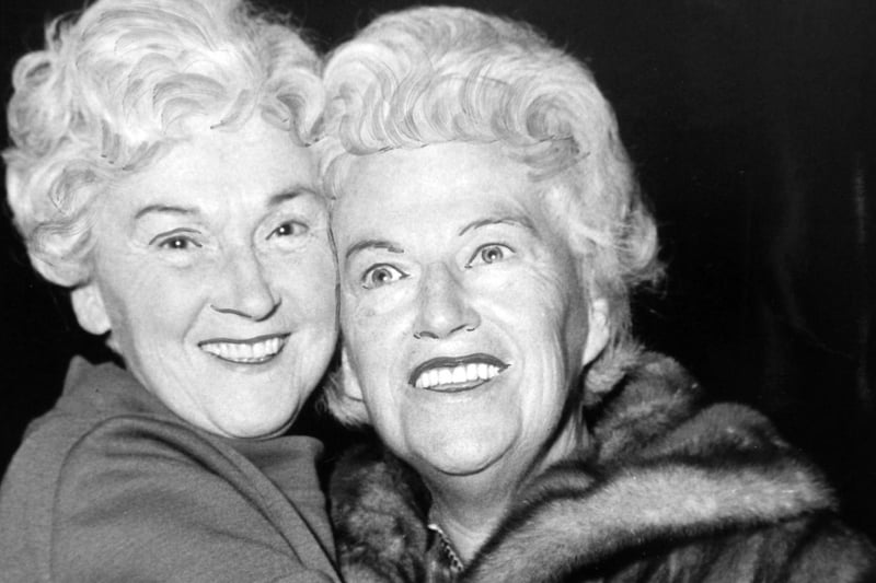 Gracie Fields, right, opened cabaret at the Batley Variety Club in 1968.
