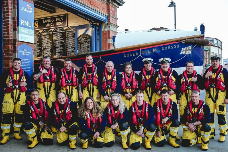 RNLI crew at the lifeboat museum.