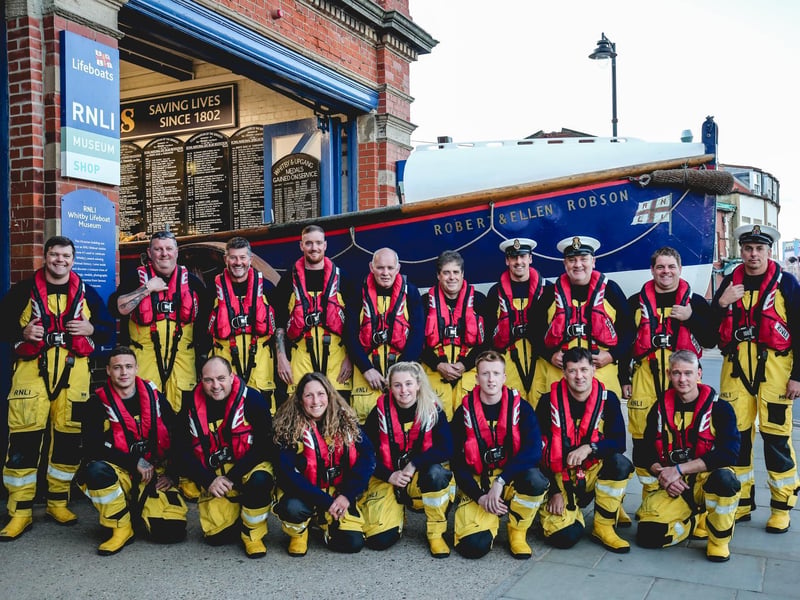 RNLI crew at the lifeboat museum.
