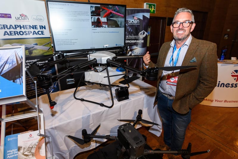 David Jones, drone pilot from UCLan at Lancashire Business Expo
