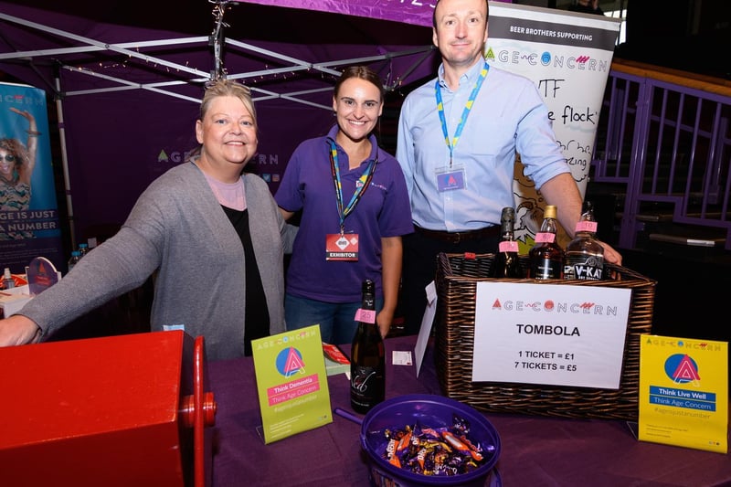 Alison Turner, Abby Waylett and Iain Pearson from Age Concern at Lancashire Business Expo