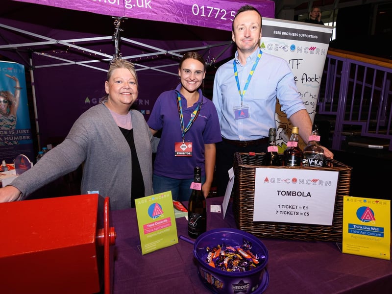 Alison Turner, Abby Waylett and Iain Pearson from Age Concern at Lancashire Business Expo