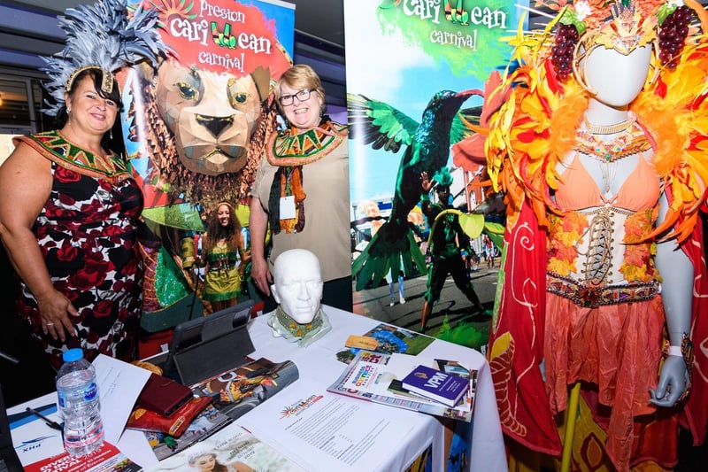 Susan Maria Cresswell and Carol Nevins from the Preston Carribean Carnival at Lancashire Business Expo at Preston's Guild Hall. Photos by Kelvin Stuttard
