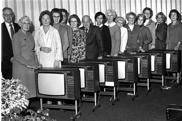 RETRO 1979 Billinge Hospital League of Friends hand over eight television sets
