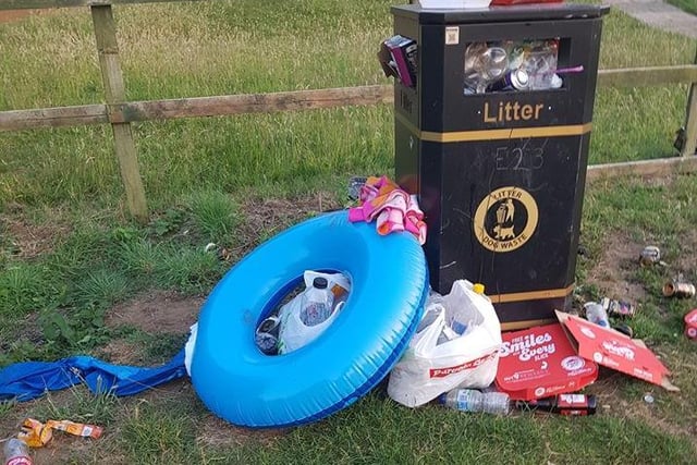 More rubbish left by the bin in Delpare after it became too full. Photo: Northampton Neighbourhood Policing Team/Facebook.