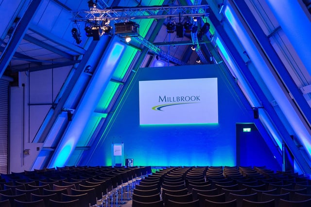 Millbrooks Concept 1 venue comes complete with its own conference facilities and AV kit, making it ideal for conferences and other large-scale corporate events.