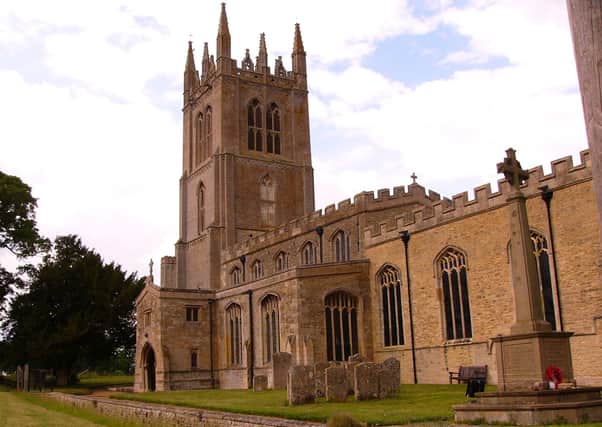 Roy Foreman - the magnificent 15th century tower at St Mary the Virgin Church, Titchmarsh, near Oundle