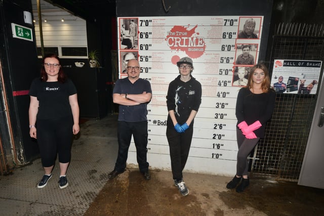 The True Crime Museum in Hastings is getting ready to reopen to the public on July 4 2020.

L-R: Laura Green, Joel Griggs (Curator of the museum), Reece Edwards and Freya Hammond. SUS-200107-130306001