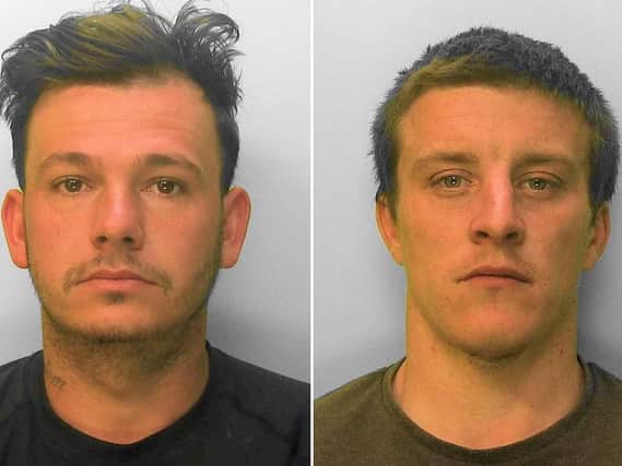 Billy Harte, 28, and Martin Roberts, 26, both of Chichester, were jailed on June 30 for stealing from pallets outside Homebase. On June 28, the pair were seen driving a van into the Barnfield Drive store, which was found filled with gravel and timber. Both admitted attempted theft, theft, going equipped for theft, while Harte also admitted drink driving, aggravated vehicle taking and driving without insurance. Roberts was jailed for 32 weeks, Harte for 18.