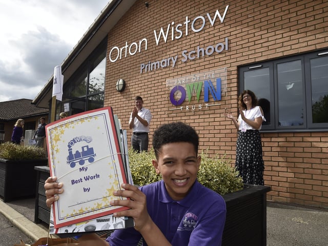 Year 6 leavers celebration drive through event at Orton Wistow primary school. EMN-200714-093032009