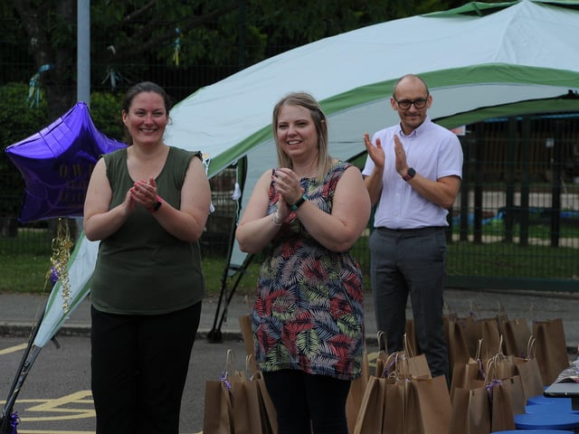 Year 6 leavers celebration drive through event at Orton Wistow primary school. EMN-200714-092856009