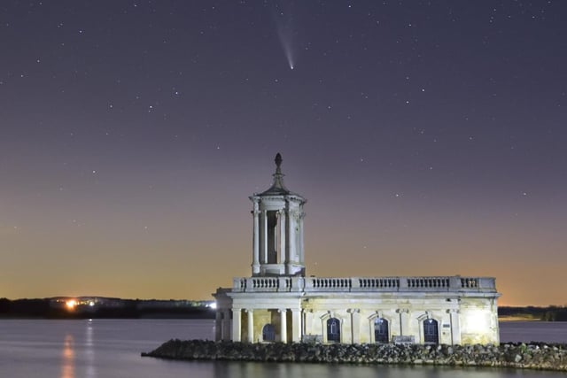 Tony Cronin - comet over Normanton Church at Rutland water