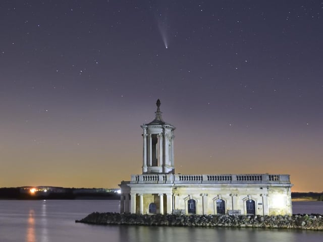 Tony Cronin - comet over Normanton Church at Rutland water