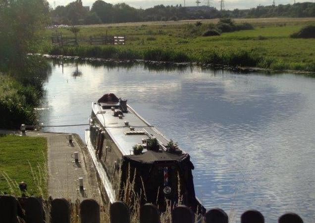 Carol Macfarlane - a boat at Stanground lock