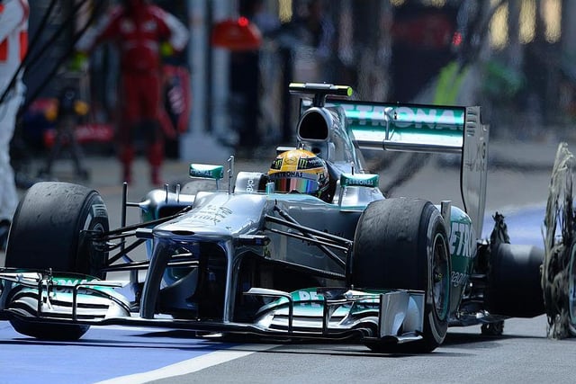 Hamilton finished fourth in his first British GP for Mercedes in 2013, fighting back from 22nd after a puncture just eight laps in. Team-mate Nico Rosberg won ahead of Red Bull's Marc Webber and Fernando Alonso in a Ferrari