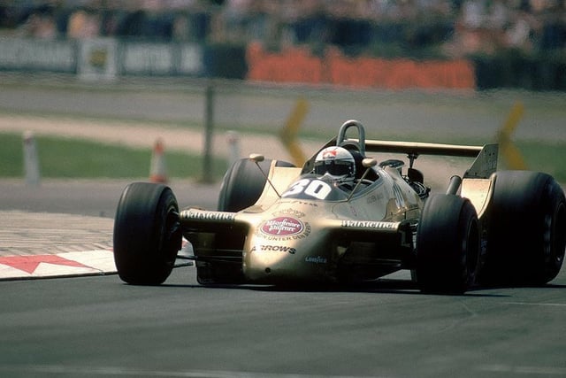Sleek, low-slung cars were all the rage in 1979, like this Arrows Ford driven by Jochen Mass.The German was among ten cars not to finish the race won by Clay Regazzoni in a Williams among a star-studded field which also included Jody Scheckter, Gilles Villeneuve, Riccardo Patrese, Keke Rosberg, Alan Jones, Emerson Fittipaldi, Niki Lauda, Mario Andretti, and Nelson Piquet