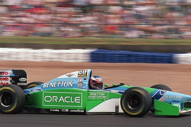 Michael Schumacher won seven world titles but only three times at Silverstone  and drew a blank with Benetton here in 1994. Britain's Damon Hill won in a Williams.
