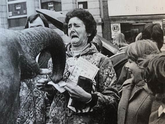 In 1976 a baby elephant was brought to Market Square in a stunt to promote forthcoming play A Thousand Clowns at The Civic Centre