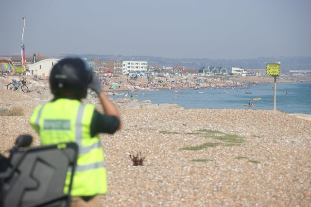 The Coastguard and RNLI are combing the seas off Lancing, in relation to a green dinghy SUS-201008-163534001