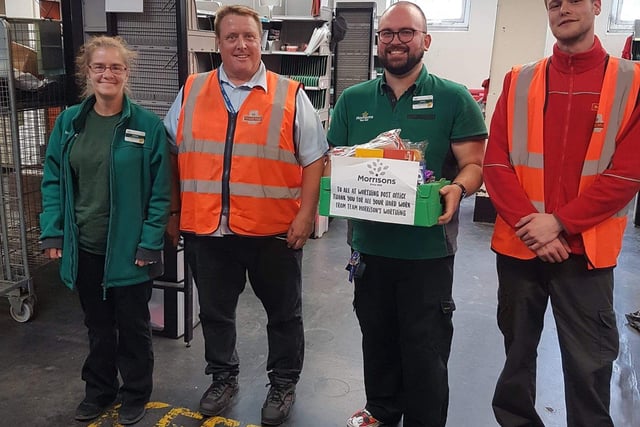 Community champion Jo Easey’s Morrisons delivery to Worthing’s Royal Mail staff