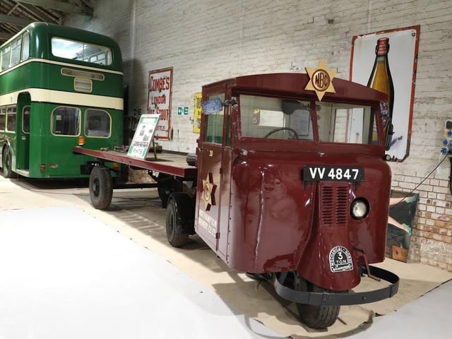 The bus at Rushden Goods Shed used to take schoolchildren from Raunds to Wellingborough